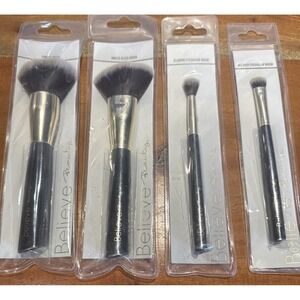 Believe Beauty Makeup Brush Set Powder Blending Blush Eyeshadow 4pc NEW
